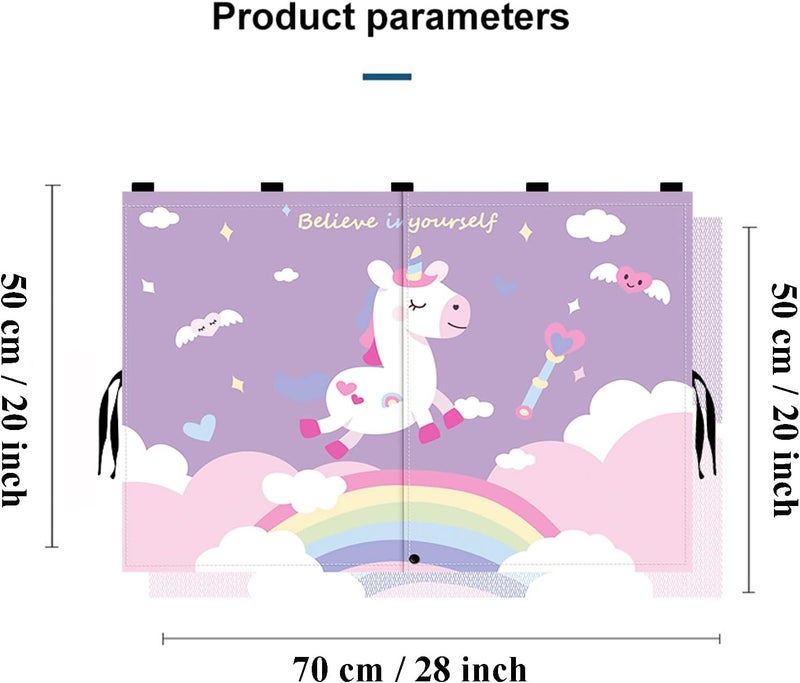 EOHMAK Car Sun Shade for Baby - Car Side Window Sun Shade Cover Upgrade Double Opening Car Interior Curtain Sun Blocker Blind (Unicorn, 2 Pack) - Image 3